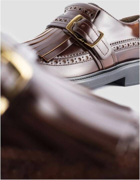 TOD'S Bourgondische Leren Derby Schoenen Brown Dames