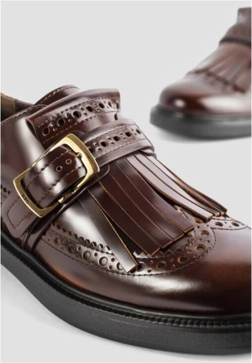 TOD'S Bourgondische Leren Derby Schoenen Brown Dames