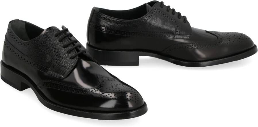 TOD'S Brogue Leren Veterschoenen Black Heren