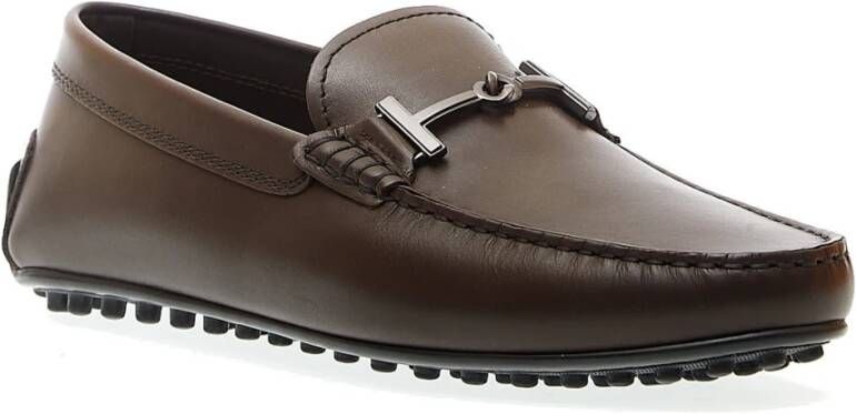 TOD'S Bruin leren loafers City Gommino Brown Heren