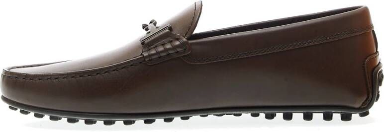 TOD'S Bruin leren loafers City Gommino Brown Heren