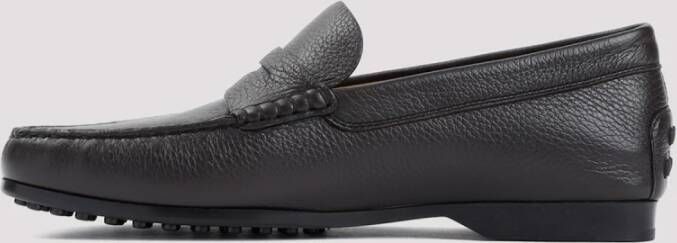 TOD'S Bruin Leren Loafers Klassieke Stijl Brown Heren