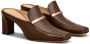 TOD'S Bruin Leren Logo Hak Instap Schoenen Brown Dames - Thumbnail 2