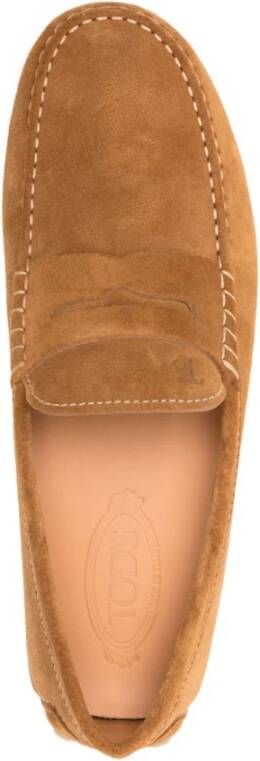 TOD'S Bruin Leren Penny Slot Sandalen Brown Heren