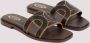 TOD'S Bruin Leren Platte Sandalen Black Dames - Thumbnail 3