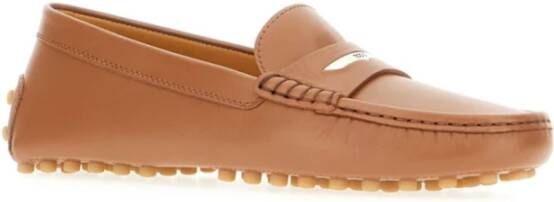 TOD'S Bruin Leren Platte Schoenen Studded Sole Brown Dames