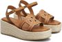 TOD'S Bruin leren sandalen met lagen Brown Dames - Thumbnail 5