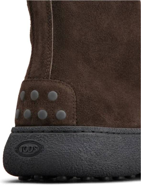 TOD'S Bruin Leren Veterschoenen Brown Heren