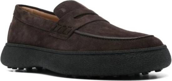 TOD'S Bruin Suède Knuffel Schoenen Brown Heren