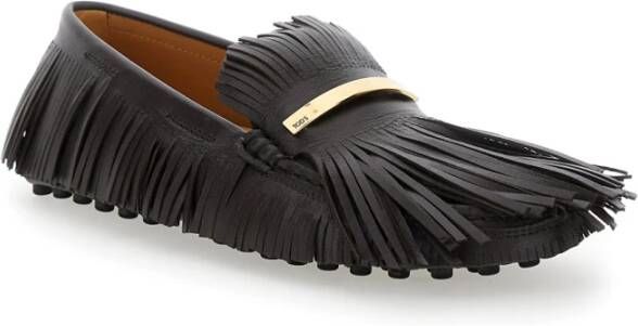 TOD'S Bruine Fringed Moccasin Platte Schoenen Brown Dames