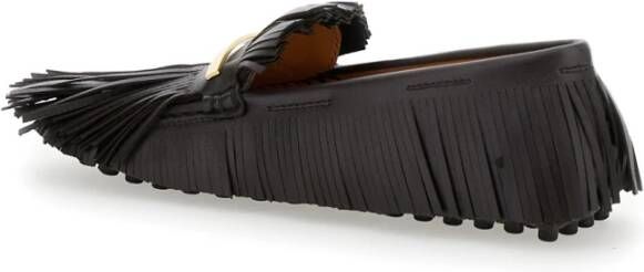 TOD'S Bruine Fringed Moccasin Platte Schoenen Brown Dames