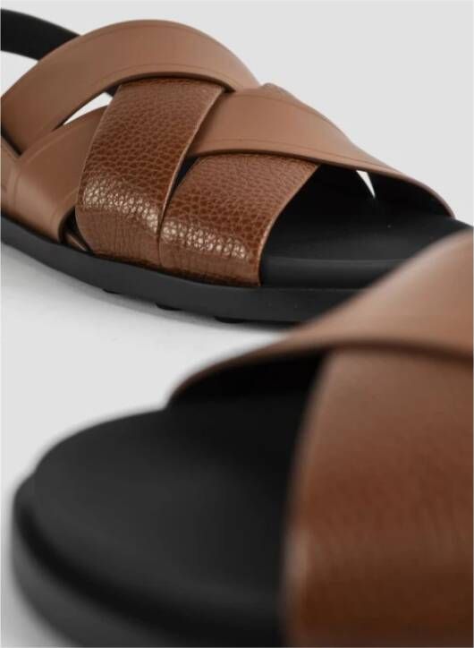 TOD'S Bruine leren gekruiste band sandalen Brown Dames