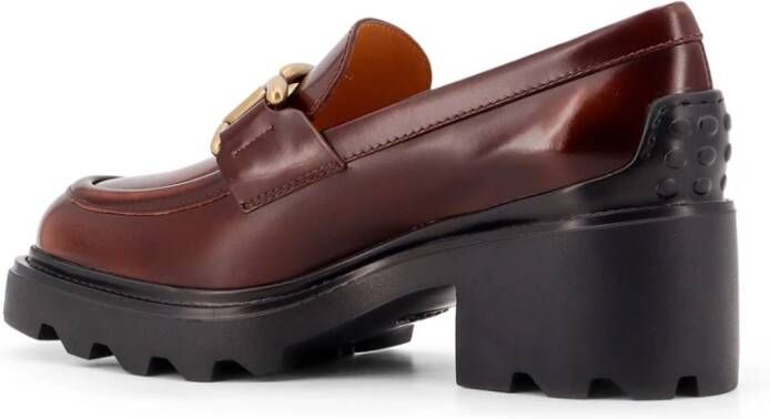 TOD'S Bruine Leren Loafer Schoenen Made in Italy Brown Dames