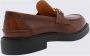 TOD'S Bruine leren loafers met kettingdetail Brown Dames - Thumbnail 2