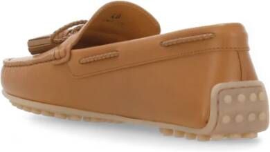 TOD'S Bruine Leren Loafers met Strik Brown Dames