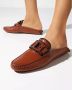 TOD'S Bruine leren muilezels met kettingdetail Brown Dames - Thumbnail 2