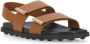 TOD'S Bruine Leren Sandalen met Klittenbandsluiting Brown Dames - Thumbnail 3