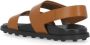 TOD'S Bruine Leren Sandalen met Klittenbandsluiting Brown Dames - Thumbnail 4