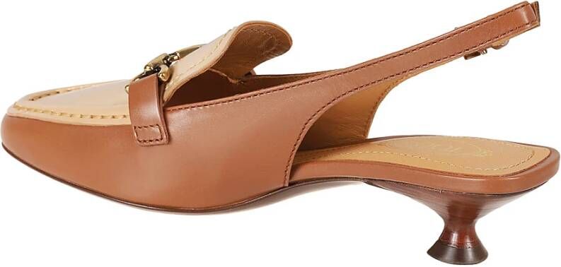 TOD'S Bruine Leren Sandalen met Moc. Ch Morsetto Brown Dames