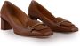 TOD'S Bruine Leren Schoenen met Metalen Staafdetail Brown Dames - Thumbnail 3