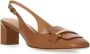 TOD'S Bruine leren slingback met metalen detail Brown Dames - Thumbnail 3