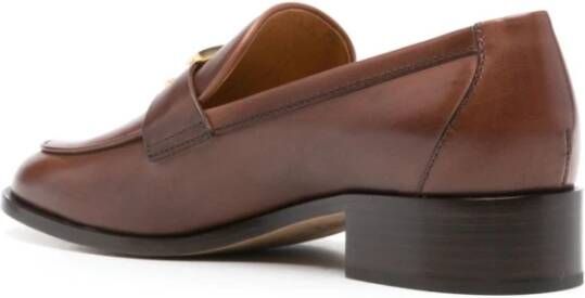 TOD'S Bruine platte schoenen met logo Brown Dames