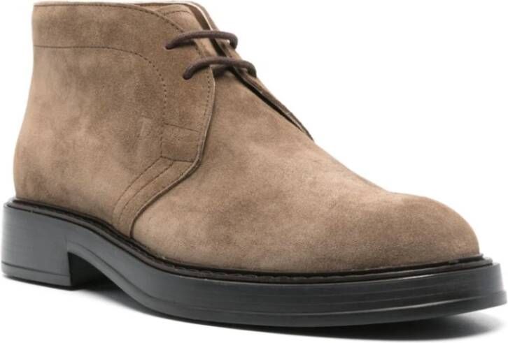 TOD'S Bruine Platte Veterschoenen Brown Heren