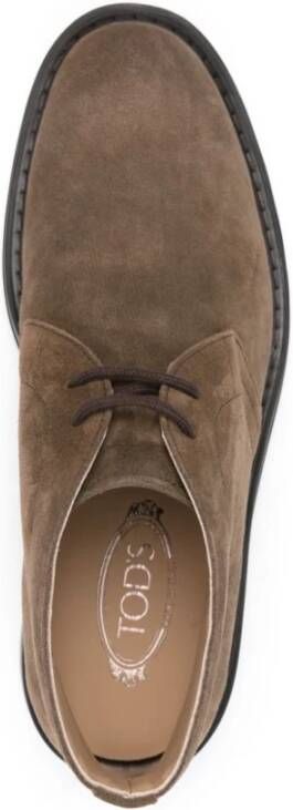 TOD'S Bruine Platte Veterschoenen Brown Heren