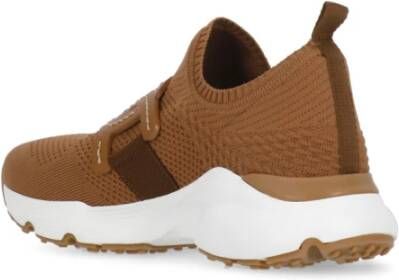 TOD'S Bruine Sneakers met Leren Kettingdetail Brown Dames