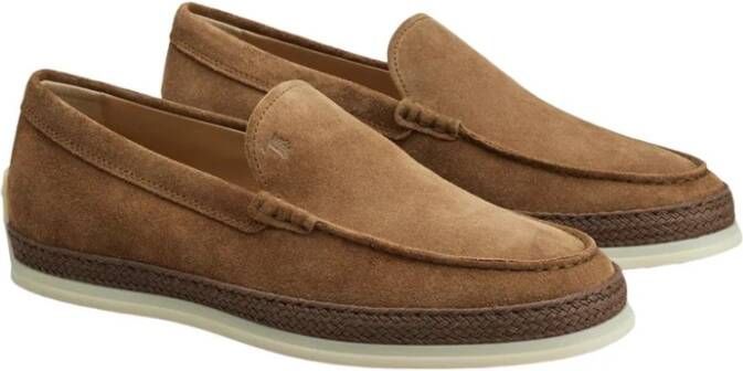 TOD'S Bruine suède instap mocassins schoenen Brown Heren