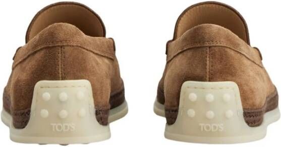 TOD'S Bruine suède instap mocassins schoenen Brown Heren