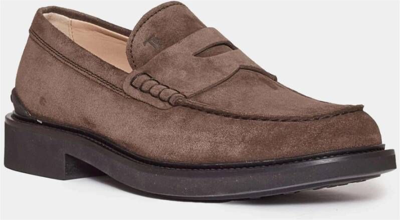 TOD'S Bruine Suède Loafer Schoenen Brown Heren