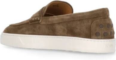 TOD'S Bruine Suède Loafers Brown Heren