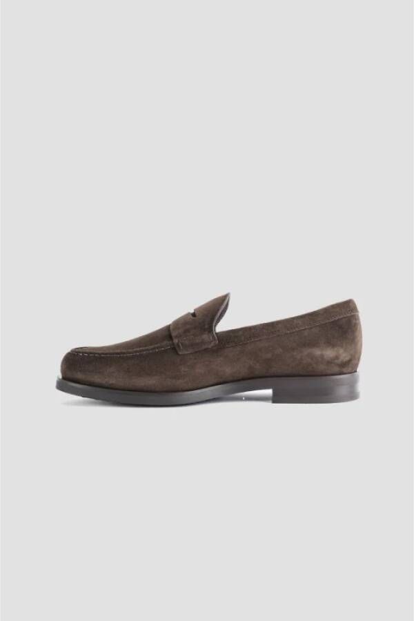 TOD'S Bruine Suède Loafers Rubberen Zool Brown Dames