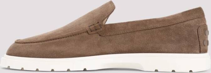 TOD'S Bruine Suède Loafers Stijlvolle Comfortabele Schoenen Brown Heren