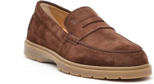 TOD'S Bruine Suède Mocassin Brown Heren