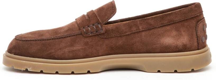 TOD'S Bruine Suède Mocassin Brown Heren