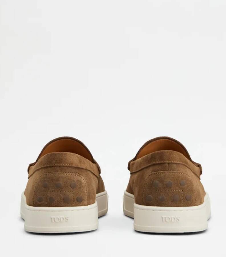 TOD'S Bruine Suède Mocassin Platte Schoenen Brown Heren