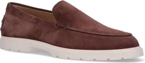 TOD'S Bruine Suède Mocassins Slip-On Schoenen Brown Heren