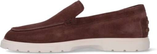 TOD'S Bruine Suède Mocassins Slip-On Schoenen Brown Heren