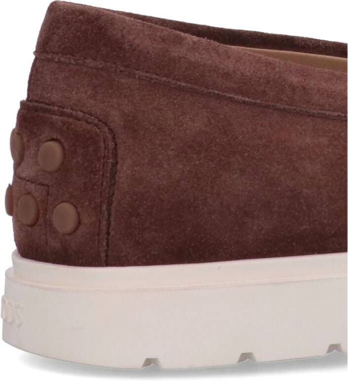 TOD'S Bruine Suède Mocassins Slip-On Schoenen Brown Heren