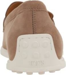 TOD'S Bruine Suède Penny Loafer Schoenen Beige Dames