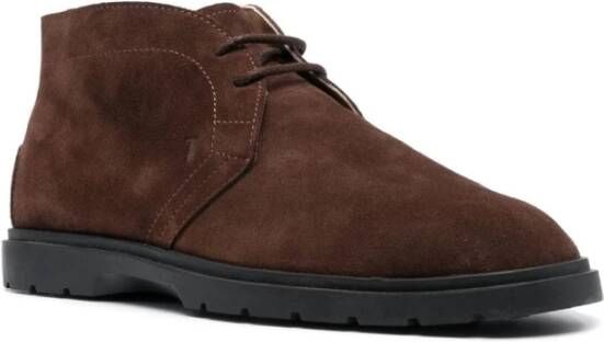 TOD'S Bruine Suède Veterschoenen Brown Heren