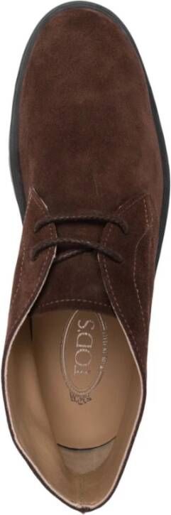 TOD'S Bruine Suède Veterschoenen Brown Heren