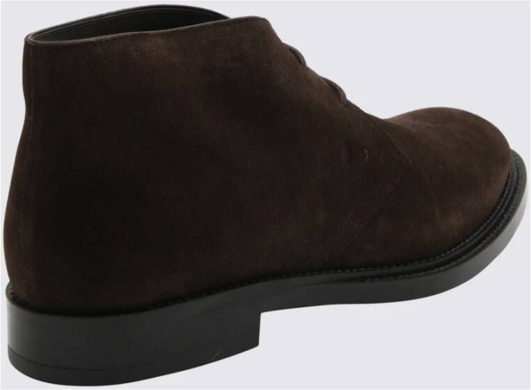 TOD'S Bruine Suède Veterschoenen Brown Heren