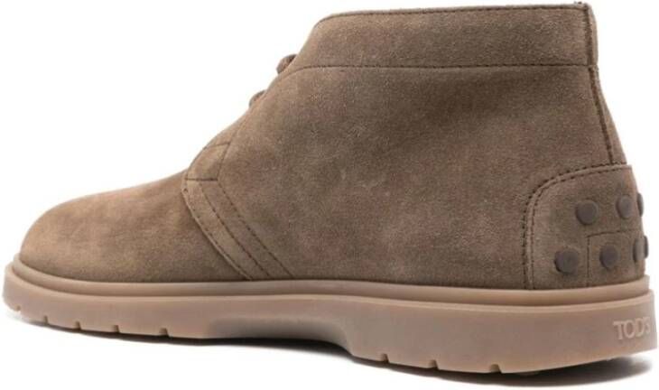 TOD'S Bruine Suède Veterschoenen Brown Heren