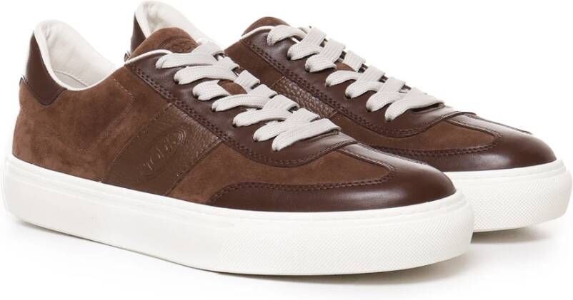 TOD'S Bruine Suède Veterschoenen Brown Heren