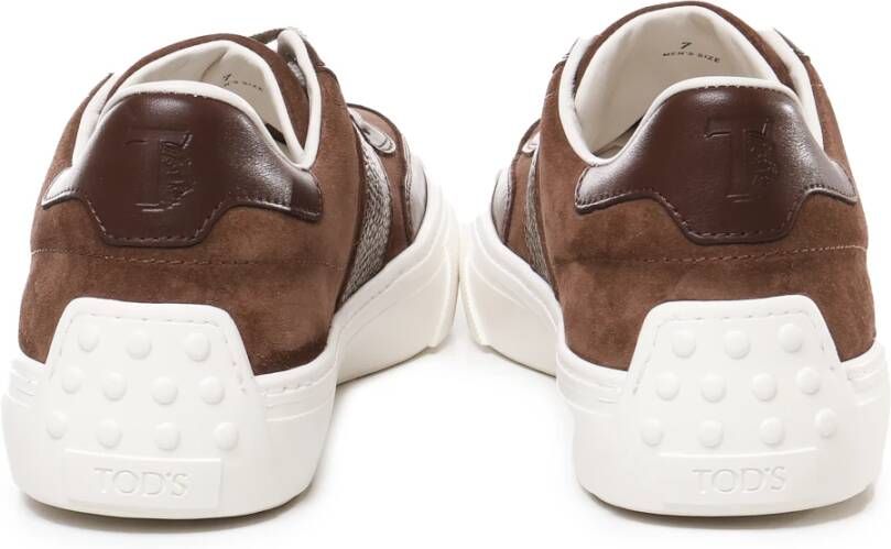 TOD'S Bruine Suède Veterschoenen Brown Heren