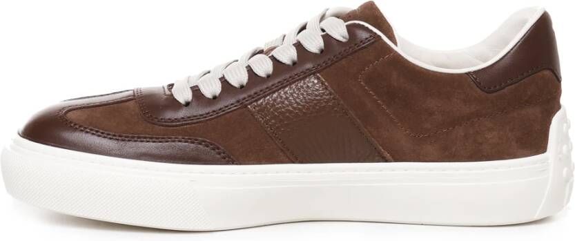 TOD'S Bruine Suède Veterschoenen Brown Heren