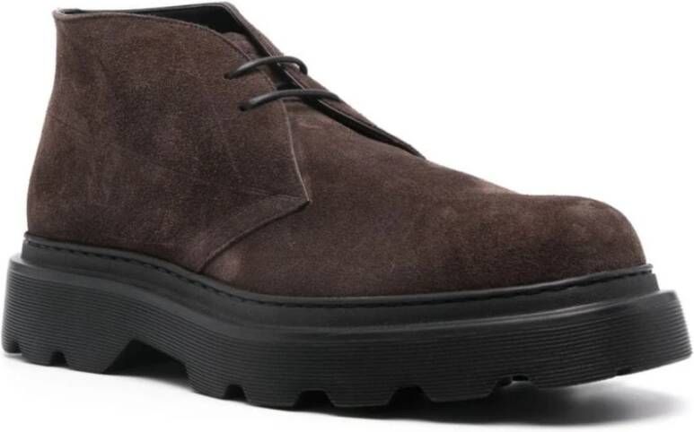 TOD'S Bruine Suède Veterschoenen Brown Heren